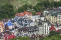 Vozdvizhenka elite district in Kiev, Ukraine . Top view on the roofs of buildings.