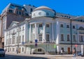 View of Vozdvizhenka street overlooking the Moscow Kremlin.The former