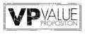 VP - Value Proposition is a promise of value to be delivered, communicated, and acknowledged, acronym concept stamp Royalty Free Stock Photo