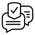 Vpn chat icon outline vector. Private internet