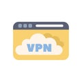 Vpn concept showing cloud computing on web browser window Royalty Free Stock Photo