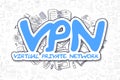 Vpn - Doodle Blue Inscription. Business Concept.