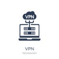 VPN icon. Trendy flat vector VPN icon on white background from T