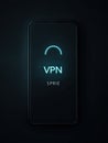 VPN Interface Displaying Spoofed Server IP With Vibrant Glow and Clean Top Design During Nighttime Use Royalty Free Stock Photo