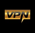 VPN Monogram Initial Golden Logo Vector Icon Royalty Free Stock Photo
