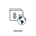 Vpn Pay icon outline style. Simple glyph from icons collection. Line Vpn Pay icon for web design and software Royalty Free Stock Photo