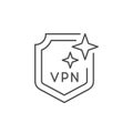 VPN protection line outline icon