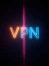 VPN Screen Displaying Spoofed Server IP With Glowing Neon Effects, Creating a Digital Atmosphere for Secure Internet Royalty Free Stock Photo