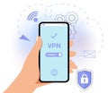 VPN Service Concept Virtual private network App for secure connection Royalty Free Stock Photo