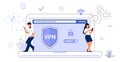 VPN Service Concept Virtual private network App for secure connection Royalty Free Stock Photo