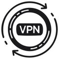 VPN Service Connection Black Icon Security Internet Network Privacy Arrow Symbol Royalty Free Stock Photo