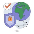 VPN service. Virtual private network access. Secure Internet connection