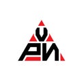 VPN triangle letter logo design with triangle shape. VPN triangle logo design monogram. VPN triangle vector logo template with red Royalty Free Stock Photo