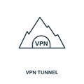 Vpn Tunnel icon outline style. Simple glyph from icons collection. Line Vpn Tunnel icon for web design and software Royalty Free Stock Photo