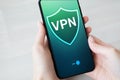 VPN virtual private network, anonymous and secure internet access. Technology concept. Royalty Free Stock Photo