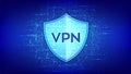 VPN. Virtual private network icon made with binary code. Data encryption, IP substitute. Secure VPN connection. Cyber security and Royalty Free Stock Photo