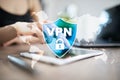 VPN Virtual Private network protocol. Cyber security and privacy connection technology. Anonymous Internet.