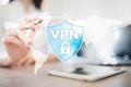 VPN Virtual Private network protocol. Cyber security and privacy connection technology. Anonymous Internet. Royalty Free Stock Photo