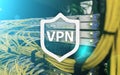 VPN, virtual private network technology, proxy and ssl, cyber security Royalty Free Stock Photo