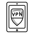 VPN vitual Private network proxy application on smartphone