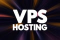 Vps Hosting - service that uses virtualization technology to provide you with dedicated resources on a server with multiple users Royalty Free Stock Photo