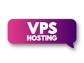 Vps Hosting - service that uses virtualization technology to provide you with dedicated resources on a server with multiple users Royalty Free Stock Photo