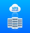 VPS hosting. Virtual Private Server. Web hosting services infrastructure technology. Technology concept. Vector