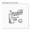 VR apps line icon