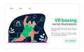 VR boxing. Punch and weave with virtual reality boxing sessions. Royalty Free Stock Photo