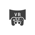 VR console gamepad vector icon