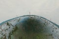 Lake with old trees sticking out of the water. 360 VR panorama drone shot. Cambodia near ancient Angkor Wat Temple Ruin Royalty Free Stock Photo