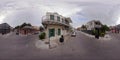 360 vr equirectangular image of historic architecture New Orleans French Quarter Royalty Free Stock Photo