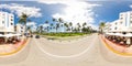 360 vr equirectangular photo of The Beacon Hotel Ocean Drive Miami Beach Royalty Free Stock Photo