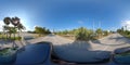 360vr footage of Miami Haulover Park closed during Coronavirus Covid pandemic