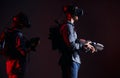 VR game in neon light