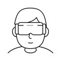 vr games geek line icon vector illustration