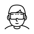 Vr games geek line icon vector illustration