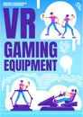 VR gaming equipment poster flat vector template Royalty Free Stock Photo