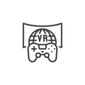 VR Gaming World line icon Royalty Free Stock Photo