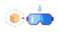 VR Glasses with 3D Object, Immersive Digital Transformation, Virtual Design. vector design Generative AI Royalty Free Stock Photo