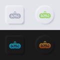 VR Glasses Icon set, Multicolor neumorphism button soft UI Design.