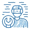 Vr Glasses Repair doodle icon hand drawn illustration