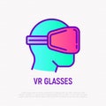 VR glasses thin line icon. vector illustration of gaming equipment