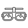 Vr googles icon outline vector. Minimal control design