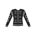 VR haptic suit black glyph icon. Virtual reality experience. Pictogram for web page, mobile app, promo. UI UX GUI design element
