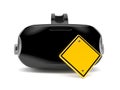 VR headset with blank road sign Royalty Free Stock Photo