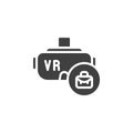 VR headset and briefcase vector icon Royalty Free Stock Photo