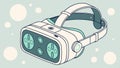 VR headset close up, virtual reality tech, gaming device, futuristic vector design Generative AI