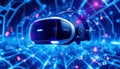 VR headset close,up, virtual reality tech, gaming device, Stock Photo, Generative AI