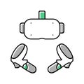 vr headset color icon vector illustration